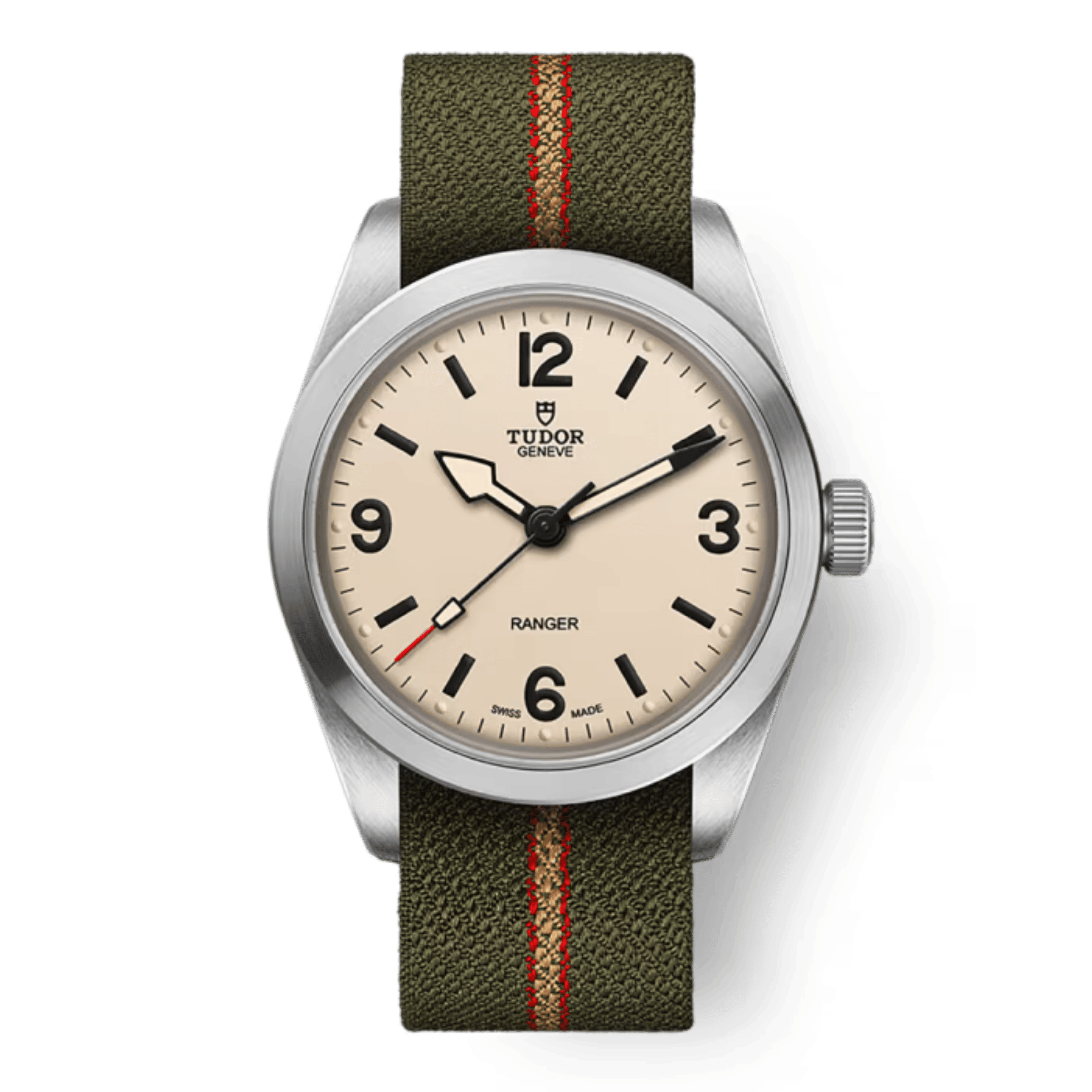 Montre Tudor Ranger automatique cadran beige bracelet tissu 36 mm