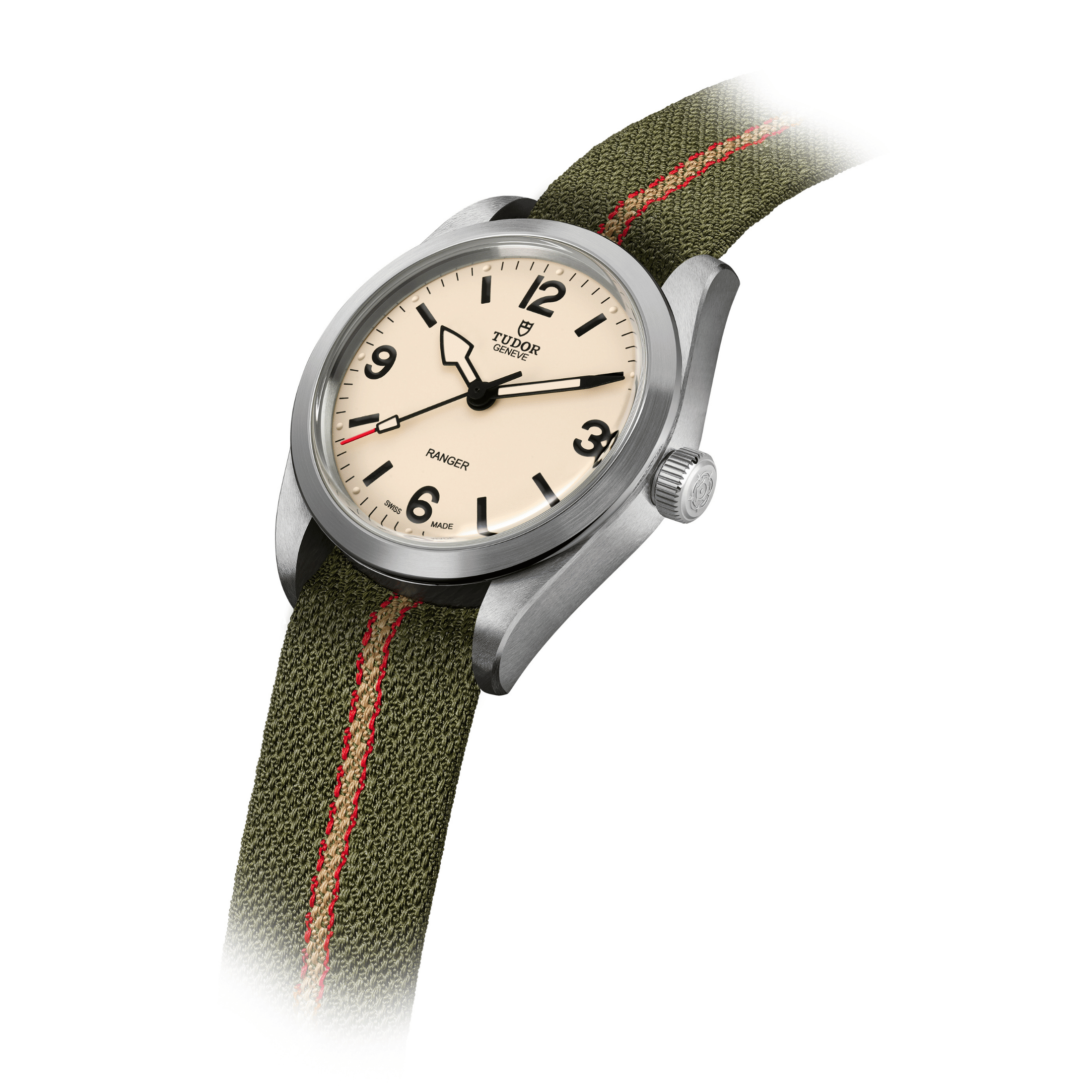 Montre Tudor Ranger automatique cadran beige bracelet tissu 36 mm