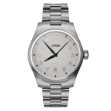 Oris Aviation Propilot Date Automatic Watch with Gray Dial and Steel Bracelet, 41 mm