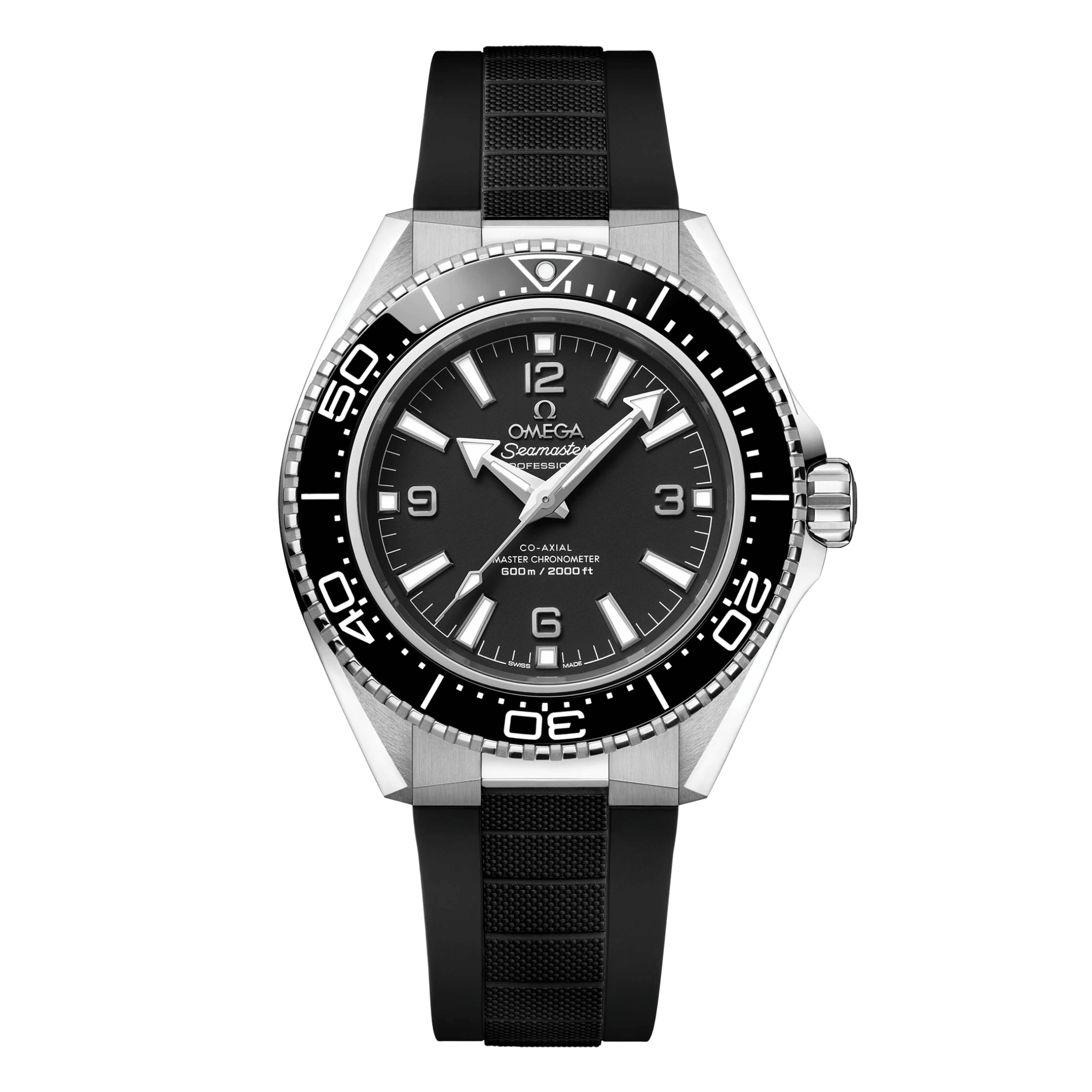 Omega Seamaster Planet Ocean 600m black bezel black dial rubber strap 42 mm