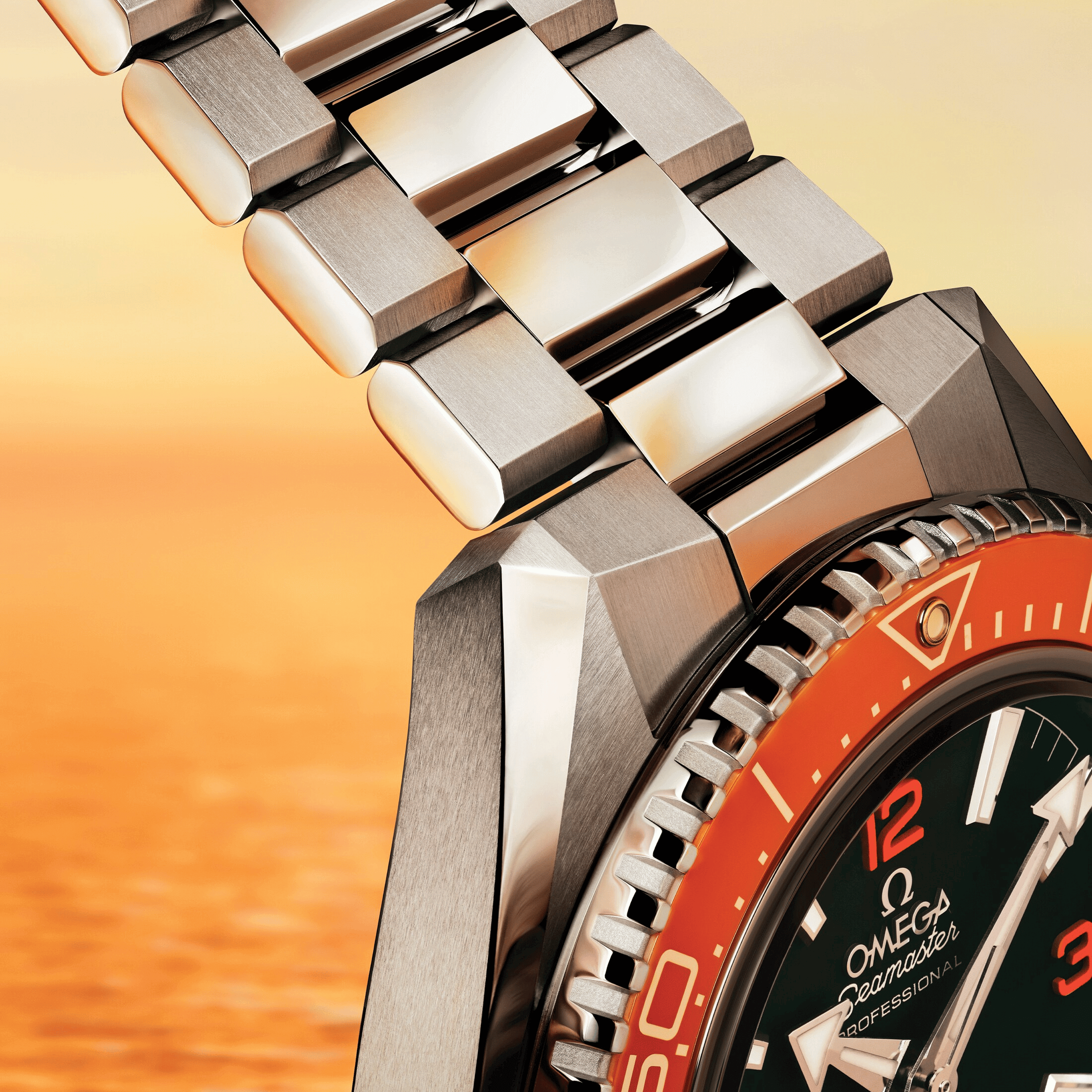 Omega Seamaster Planet Ocean 600m orange bezel black dial steel bracelet 42 mm