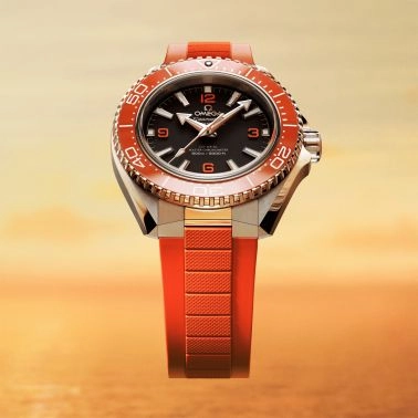 Omega Seamaster Planet Ocean 600m orange bezel black dial orange rubber strap 42 mm
