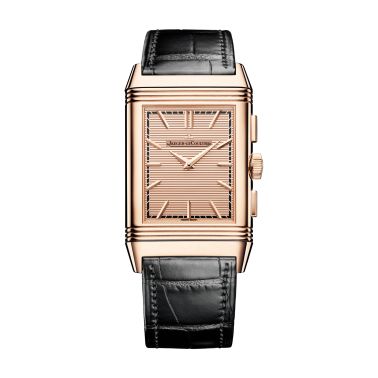 Jaeger-LeCoultre Reverso Tribute Chronograph Rose Gold mechanical gold-tone dial leather strap 49.4 × 29.9 mm