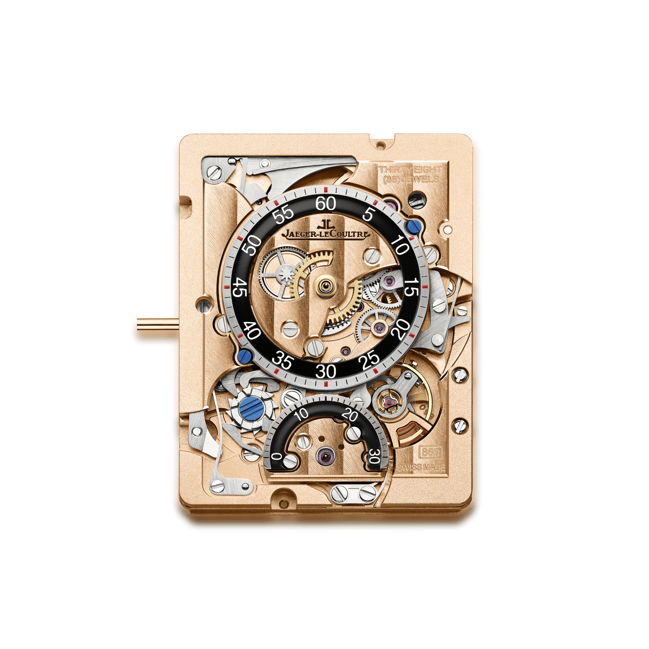 Jaeger-LeCoultre Reverso Tribute Chronograph Rose Gold mechanical gold-tone dial leather strap 49.4 × 29.9 mm