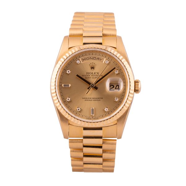 Montre Rolex Day-Date 36 Ref. 18238 or jaune automatique 36 mm Full Set 1995
