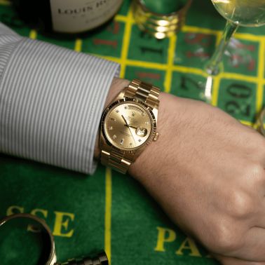Montre Rolex Day-Date 36 Ref. 18238 or jaune automatique 36 mm Full Set 1995