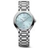 Montre Longines PrimaLuna quartz cadran mint index diamants bracelet acier 30 mm
