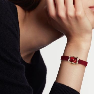 CHANEL Première Red Ruban quartz watch red lacquered dial rubber strap 15.2 mm