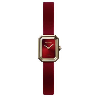 CHANEL Première Red Ruban quartz watch red lacquered dial rubber strap 15.2 mm