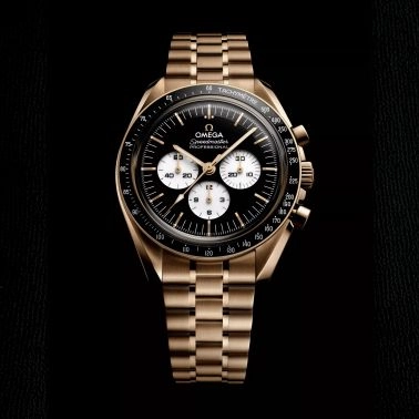 Montre Omega Speedmaster Moonwatch Professional Or Moonshine "Black & White" cadran "Reverse Panda" bracelet or 42 mm