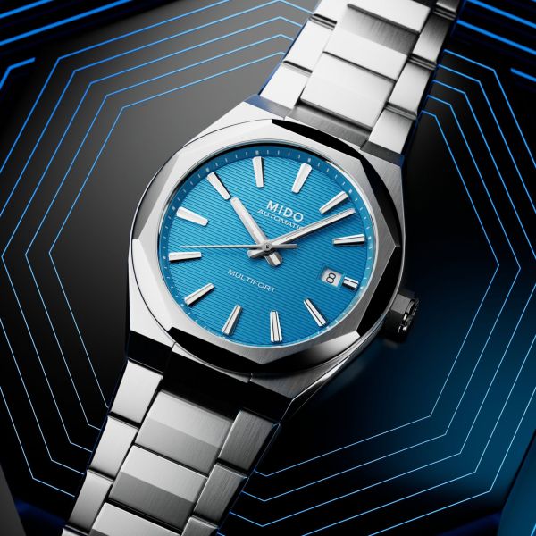 Montre Mido Multifort 8 One Crown automatique cadran bleu bracelet acier 40 mm