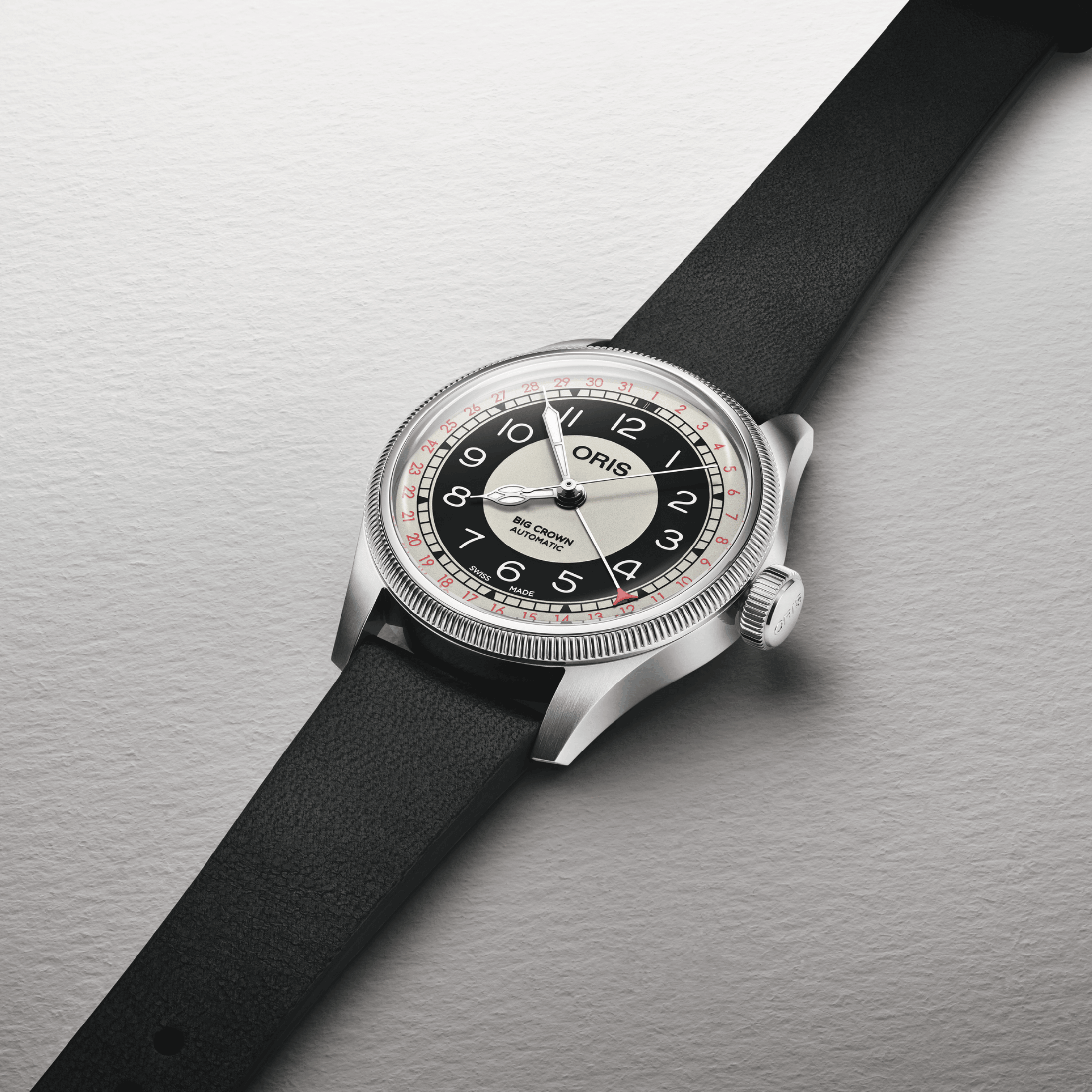 Oris Big Crown Pointer Date “Bullseye” automatic leather strap 38 mm
