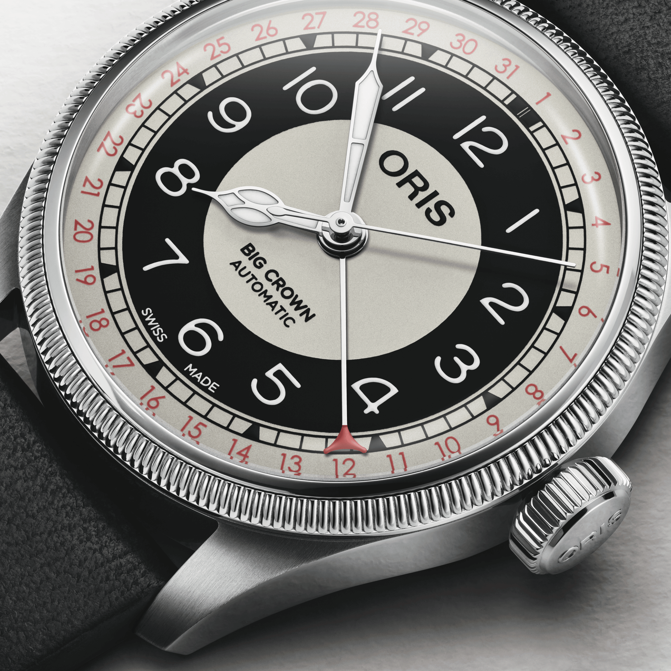 Oris Big Crown Pointer Date “Bullseye” automatic leather strap 38 mm