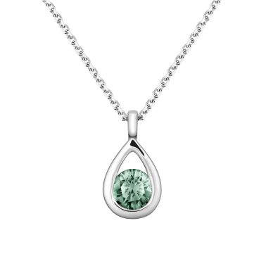 Collier Lepage Clyde en or blanc et saphir vert