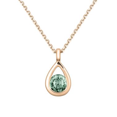 Collier Lepage Clyde en or rose et saphir vert