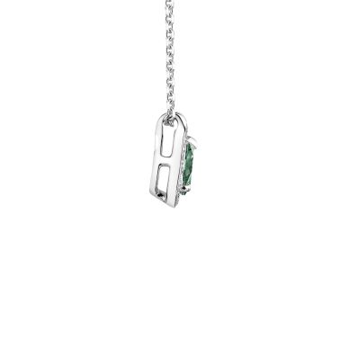 Collier Lepage Marceau en or blanc et saphir vert