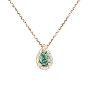 Collier Lepage Marceau en or rose et saphir vert