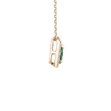 Collier Lepage Marceau en or rose et saphir vert