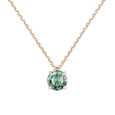 Collier Lepage Chéri en or rose et saphir vert
