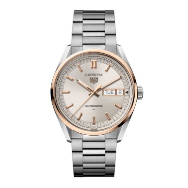 TAG Heuer Carrera Day-Date Automatic champagne dial steel bracelet 41 mm