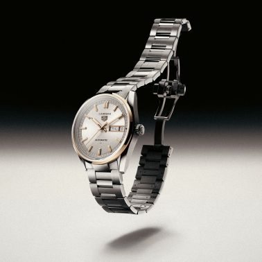 TAG Heuer Carrera Day-Date Automatic champagne dial steel bracelet 41 mm