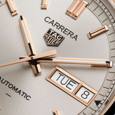 TAG Heuer Carrera Day-Date Automatic champagne dial steel bracelet 41 mm
