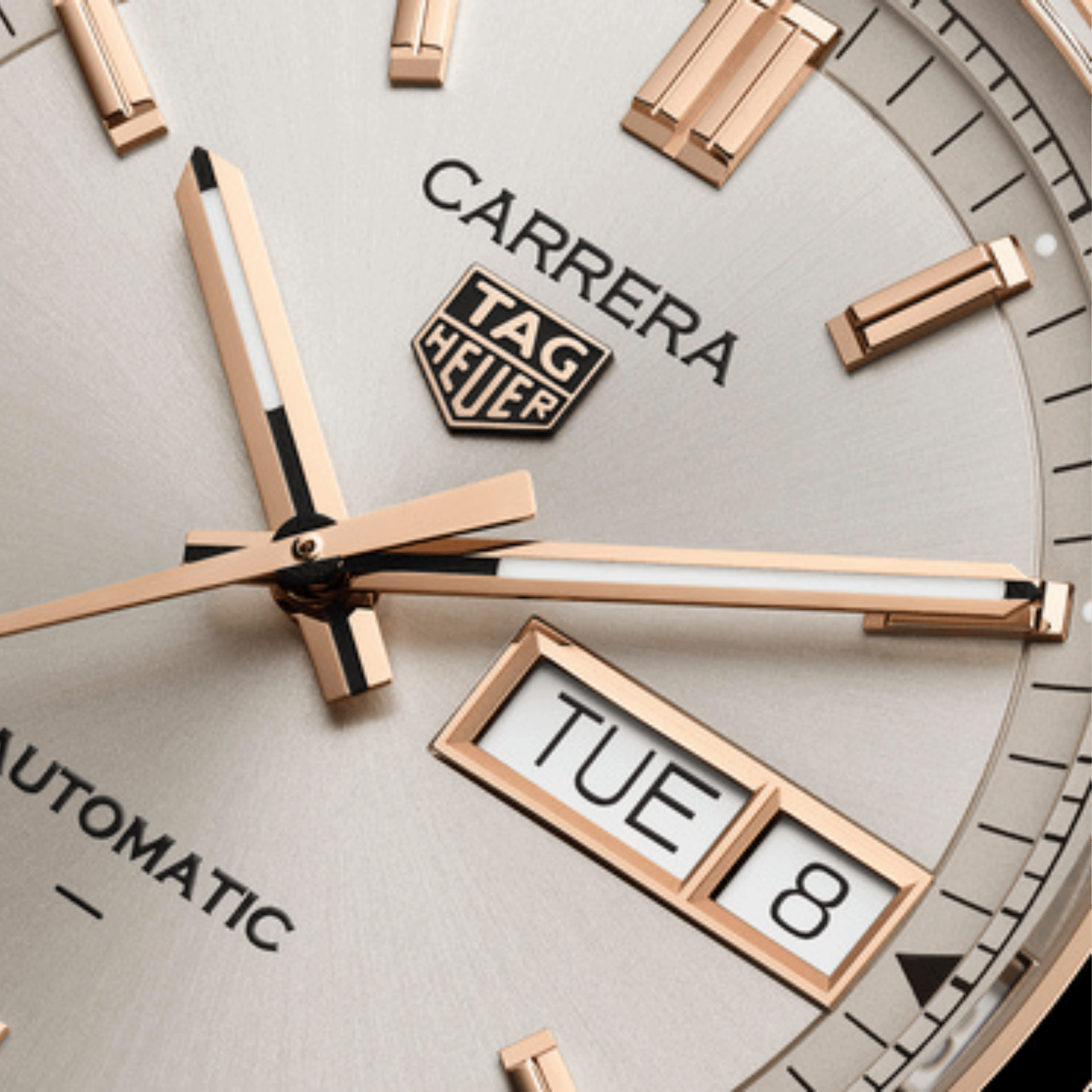 TAG Heuer Carrera Day-Date Automatic champagne dial steel bracelet 41 mm