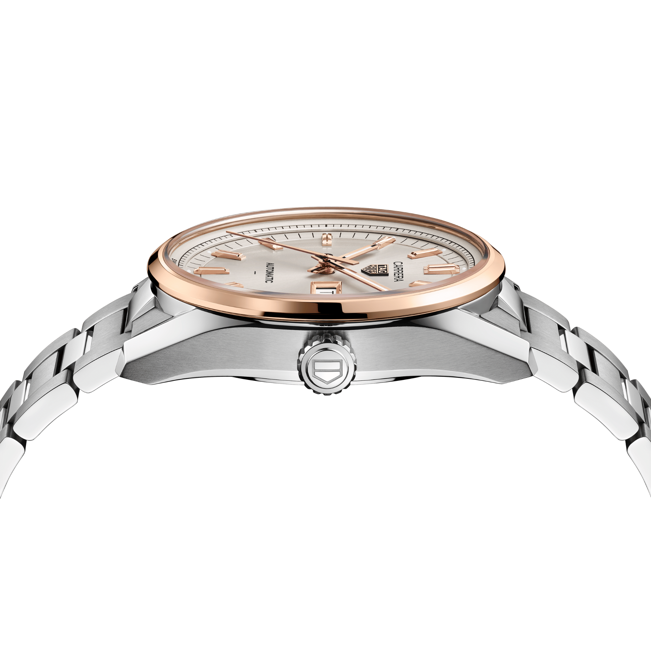 TAG Heuer Carrera Day-Date Automatic champagne dial steel bracelet 41 mm
