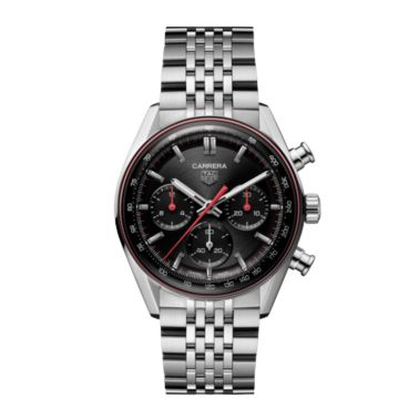 TAG Heuer Carrera Chronograph "Glassbox" automatic black dial steel bracelet 41 mm