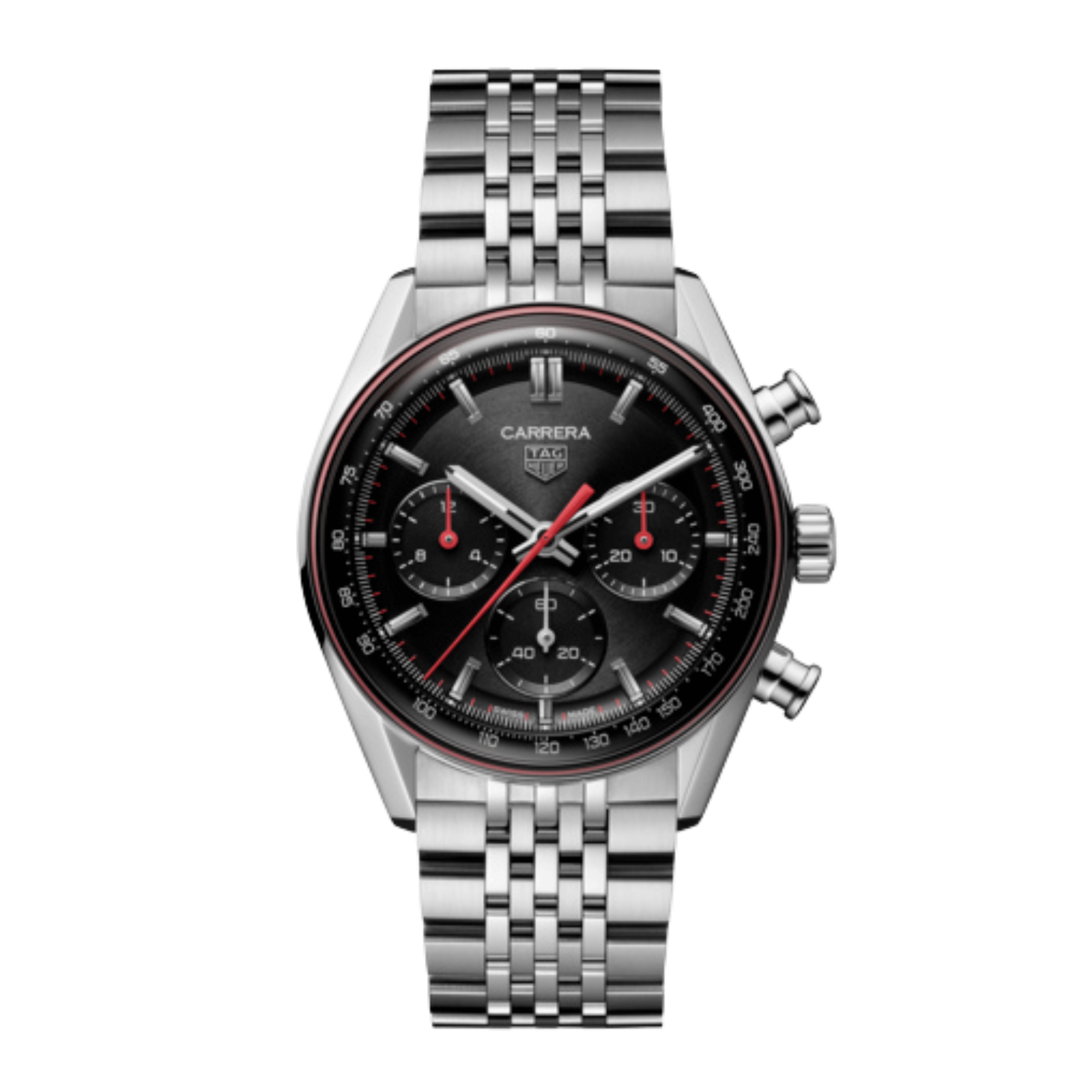 TAG Heuer Carrera Chronograph "Glassbox" automatic black dial steel bracelet 41 mm