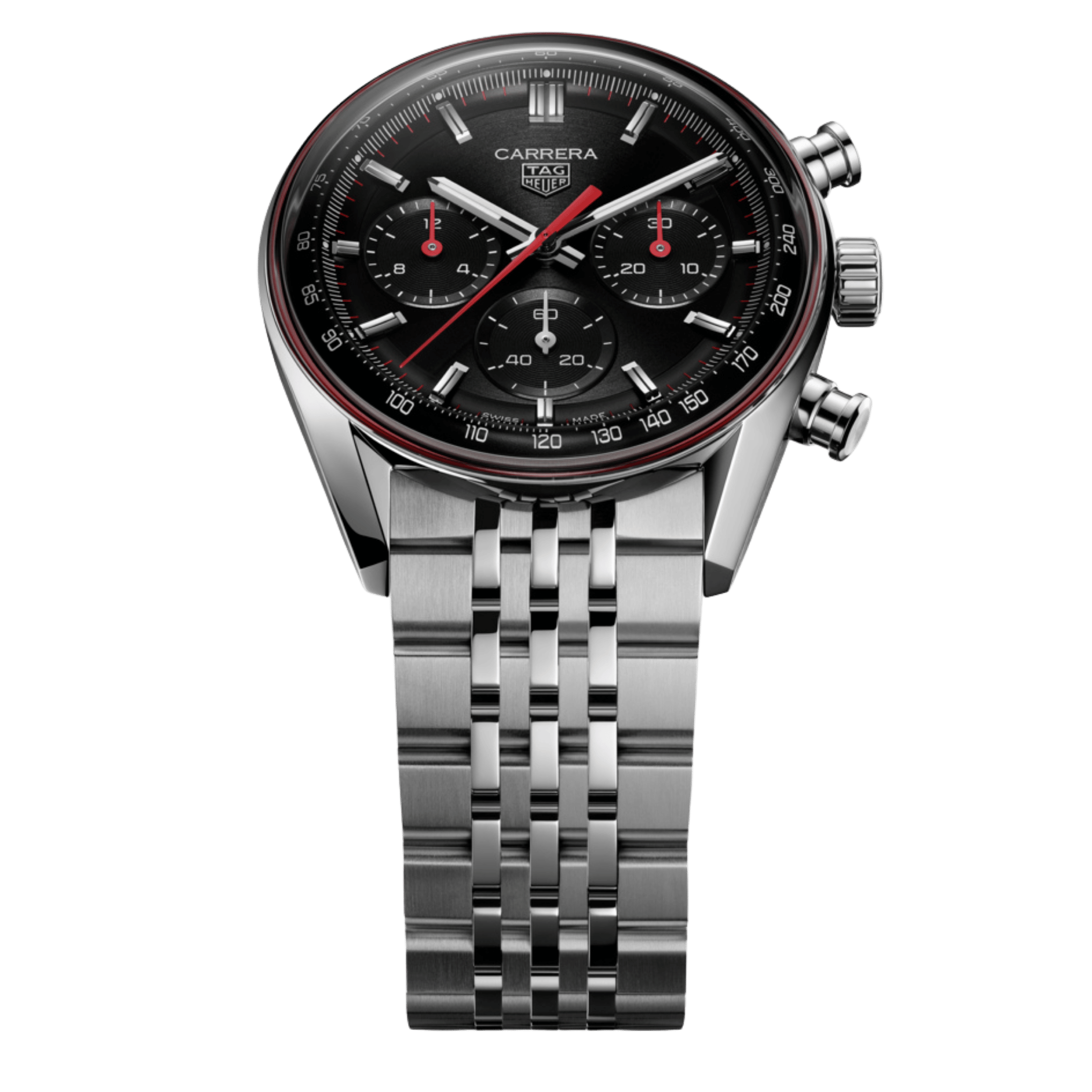 TAG Heuer Carrera Chronograph "Glassbox" automatic black dial steel bracelet 41 mm