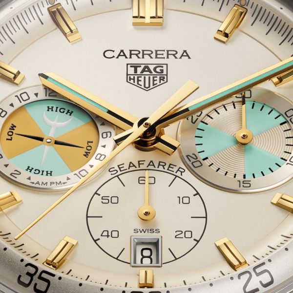 Montre TAG Heuer Carrera Seafarer automatique cadran opalin champagne bracelet acier 42 mm