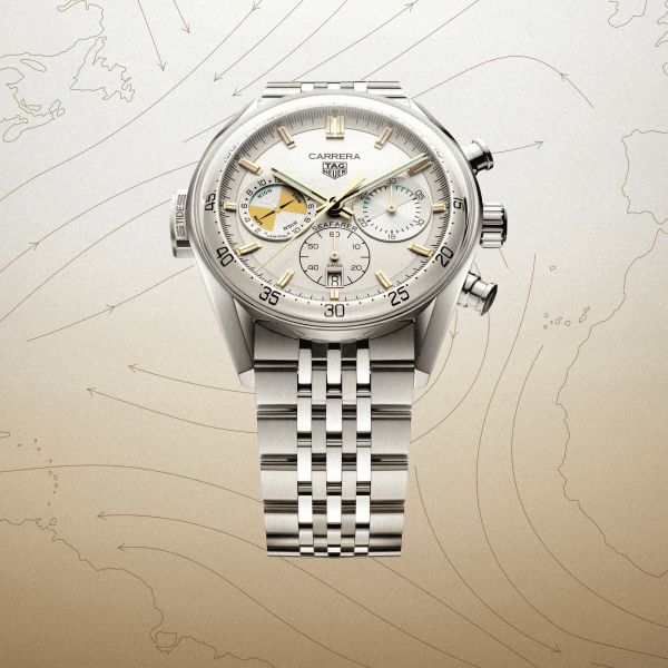 Montre TAG Heuer Carrera Seafarer automatique cadran opalin champagne bracelet acier 42 mm