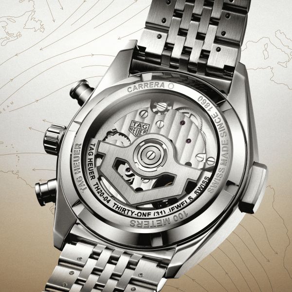 Montre TAG Heuer Carrera Seafarer automatique cadran opalin champagne bracelet acier 42 mm