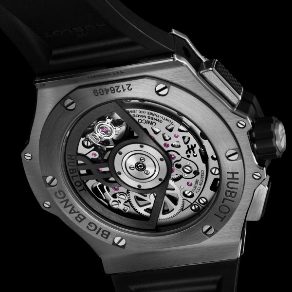 Hublot Big Bang Original Unico Titanium automatic carbon dial rubber strap 43 mm