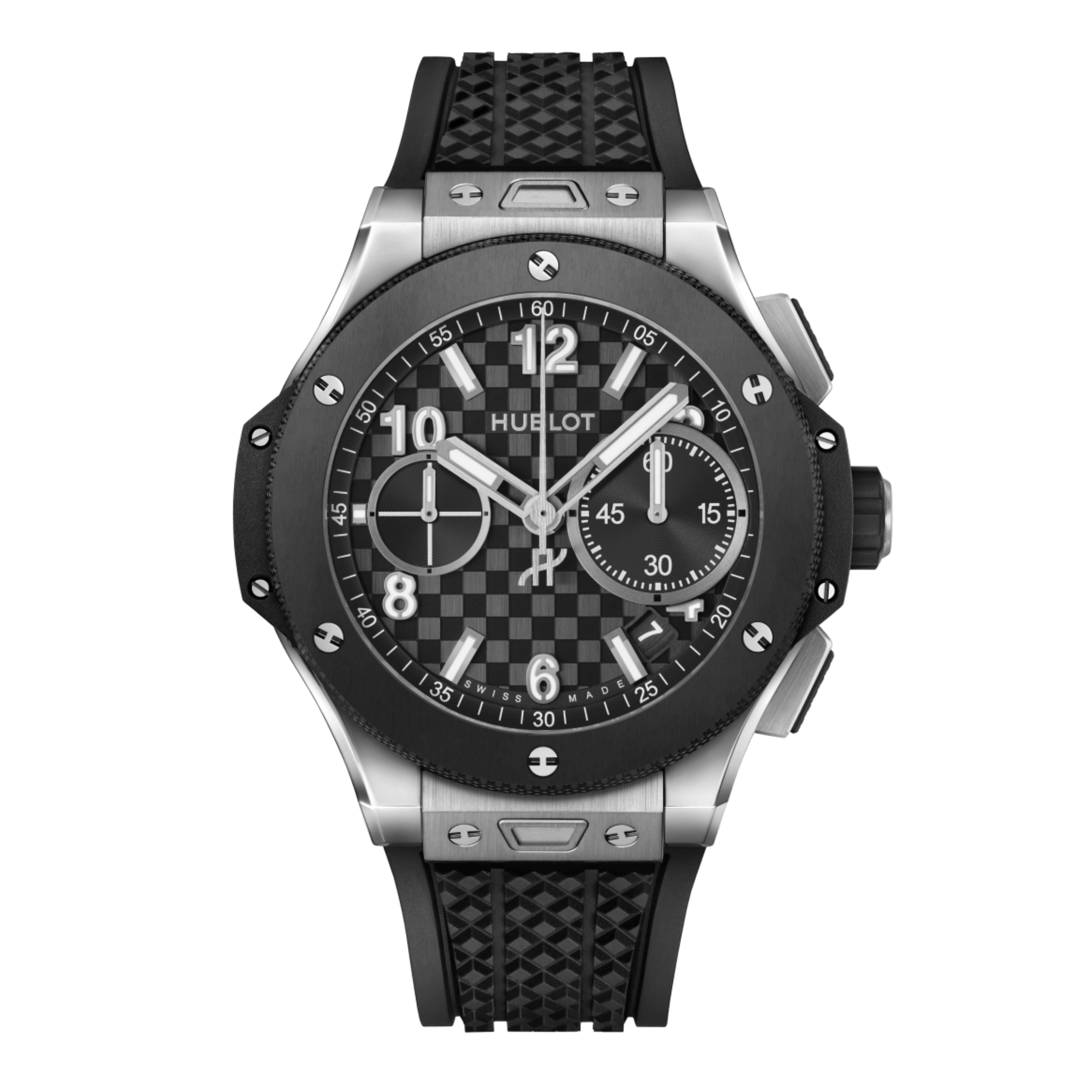 Hublot Big Bang Original Unico Titanium Ceramic automatic carbon dial rubber strap 43 mm