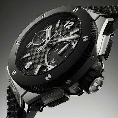 Hublot Big Bang Original Unico Titanium Ceramic automatic carbon dial rubber strap 43 mm