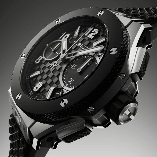 Hublot Big Bang Original Unico Titanium Ceramic automatic carbon dial rubber strap 43 mm