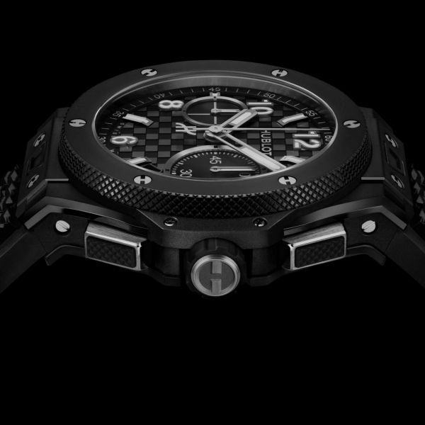 Hublot Big Bang Original Unico Black Magic automatic carbon dial rubber strap 43 mm