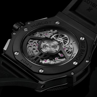 Hublot Big Bang Original Unico Black Magic automatic carbon dial rubber strap 43 mm