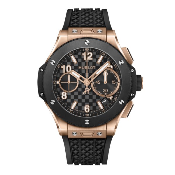 Hublot Big Bang Original Unico King Gold Ceramic automatic carbon dial rubber strap 43 mm