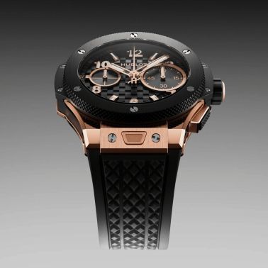 Montre Hublot Big Bang Original Unico King Gold Ceramic automatique cadran carbone bracelet caoutchouc 43 mm