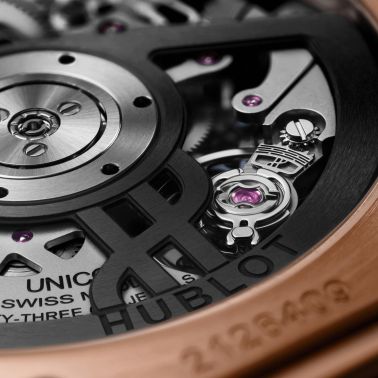 Hublot Big Bang Original Unico King Gold Ceramic automatic carbon dial rubber strap 43 mm