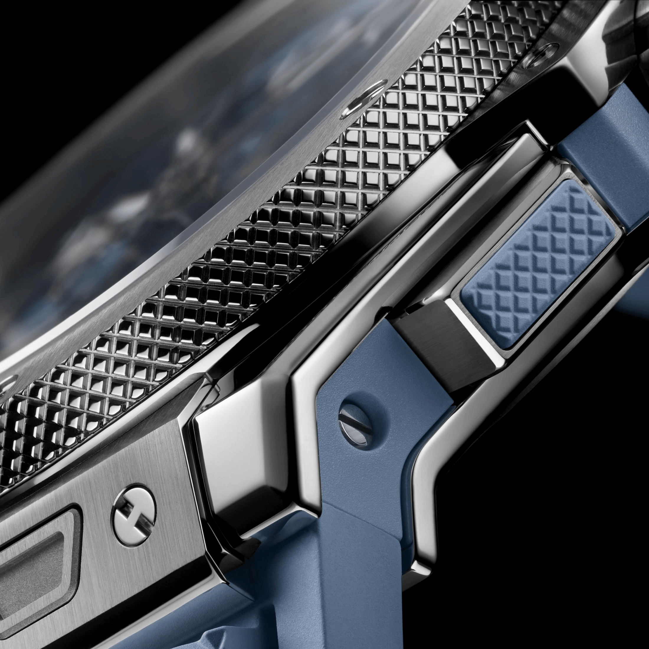 Hublot Big Bang Original Unico Titanium Coal Blue automatic blue dial rubber strap 43 mm