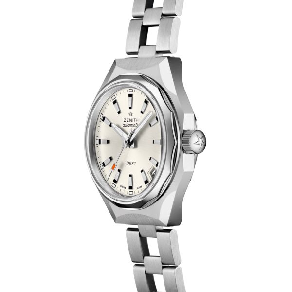 Montre Zenith Defy Revival A3643 automatique cadran argenté bracelet acier 37 mm