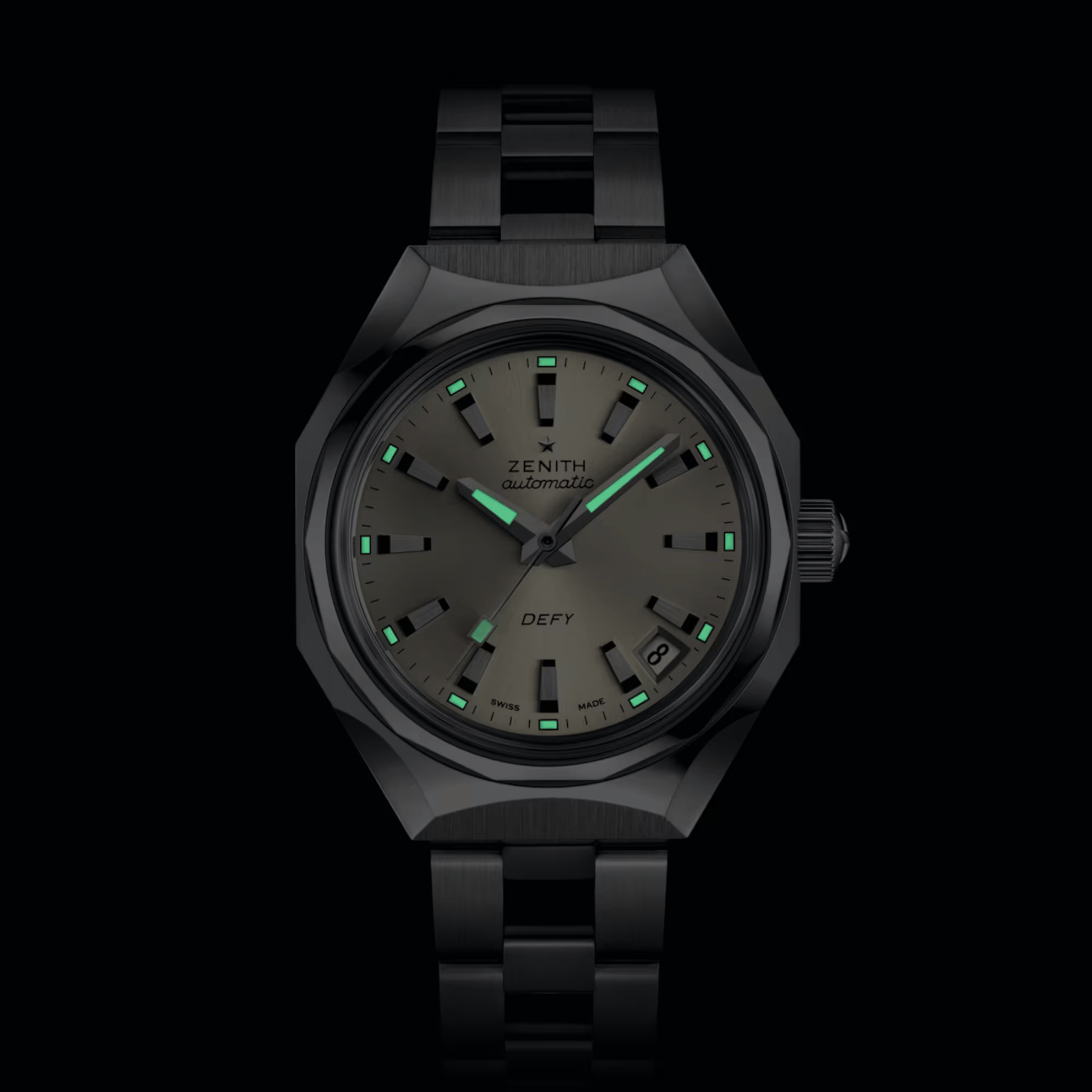 Montre Zenith Defy Revival A3643 automatique cadran argenté bracelet acier 37 mm