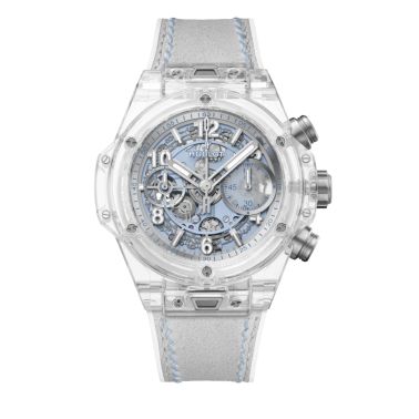 Montre Hublot Big Bang Unico Winter Sapphire automatique cadran squelette bracelet caoutchouc 42 mm