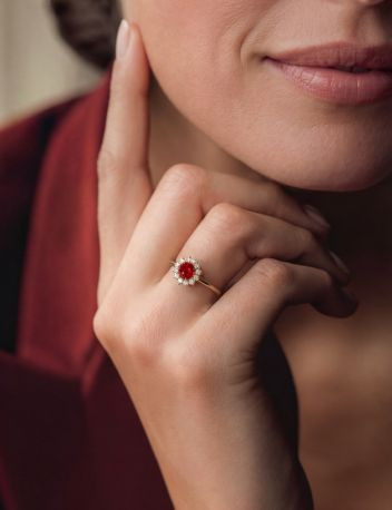 Bague Marguerite rubis