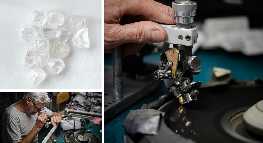 Le taillleur de pierre dévoile leur beauté aux diamants