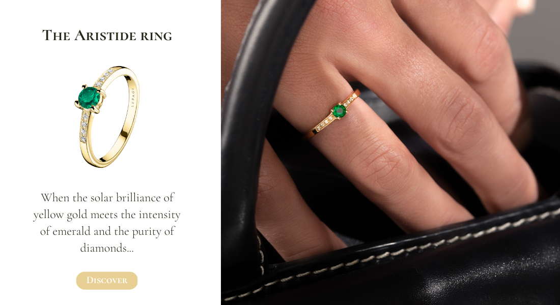 The Aristide Ring in Gold and Emerald